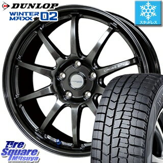 DUNLOP WINTER MAXX 02 ウィンターマックス WM02 CUV ダンロップ スタッドレスタイヤ スタッドレス 225/45R18 HotStuff CROSS SPEED HYPER EDITION CR10 軽量 4本 ホイールセット 18インチ 18 X 7.5 +53 5穴 100