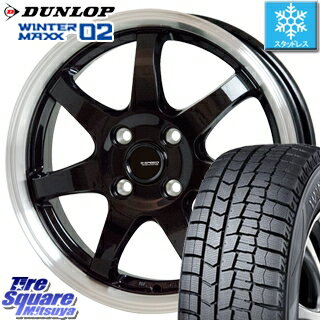 【4/20は最大26倍】 DUNLOP WINTER MAXX 02 ウィンターマックス WM02 ダンロップ スタッドレス 175/60R14 HotStuff 軽量設計！G.speed P-03 ホイールセット 14インチ 4月末迄特価 14 X 5.5J +38 4穴 100