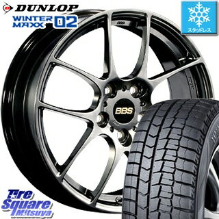 DUNLOP WINTER MAXX 02 ウィンターマックス WM02 CUV ダンロップ スタッドレスタイヤ スタッドレス 215/55R18 BBS RF 鍛造1ピース ホイールセット 4本 18インチ 18 X 8 +43 5穴 114.3