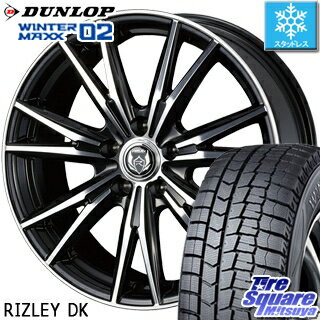 マラソン!楽天カードでポイント最大34倍!4月16日01:59迄 DUNLOP ダンロップ WINTER MAXX 02 ウィンターマックス WM02 スタッドレス スタッドレスタイヤ 185/60R15 WEDS ウェッズ RIZLEY ライツレー DK ホイールセット 4本 15インチ 15 X 6 +43 5穴 100
