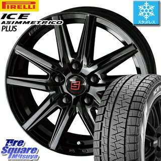 【5/25 Entry10倍p最大35倍】 ステップワゴン ピレリ ICE ASIMMETRICO plus アイスアシンメトリコプラス 5月末迄の特価● スタッドレス 205/60R16 KYOHO SEIN-SS ザインSS ブラック ホイールセット 16インチ 16 X 6.5J +53 5穴 114.3