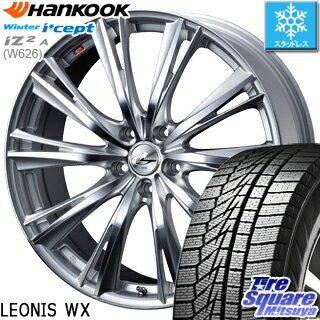 マラソン!楽天カードでポイント最大34倍!4月16日01:59迄 HANKOOK WINTER ICEPT W626 2018年製造品 スタッドレス スタッドレスタイヤ 185/60R15 WEDS ウェッズ Leonis レオニス WX ホイールセット 4本 15インチ 15 X 6 +45 5穴 100