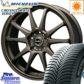 ミシュラン CROSSCLIMATE クロスクライメイト + 正規品 オールシーズンタイヤ 225/45R17 BLEST Eurosport TypeSS-01 ホイールセット 4本 17インチ 17 X 7 +45 5穴 100