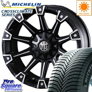 デリカ D5 ミシュラン CROSSCLIMATE クロスクライメイト + 正規品 オールシーズンタイヤ 215/60R16 CRIMSON クリムソン MONSTER モンスター ホイールセット 16インチ 16 X 7.0J +35 5穴 114.3