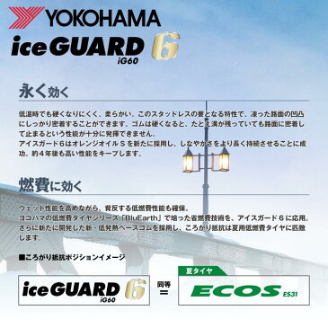 【6/20はエントリーで最大P28倍】 【2本以上からの販売】YOKOHAMA iceGUARD6 ig60 アイスガード 軽自動車 ヨコハマ スタッドレスタイヤ 155/65R14 1本価格 タイヤのみ スタッドレスタイヤ 14インチ