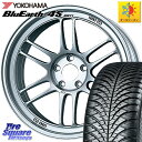 アウトバック CX-5 エクストレイル RAV4 YOKOHAMA R4440 ヨコハマ BluEarth-4S AW21 オールシーズンタイヤ 225/60R18 KYOHO ENKEI エンケイ Racing RPF1 SILVER ホイール 18 X 7.5J +48 5穴 114.3