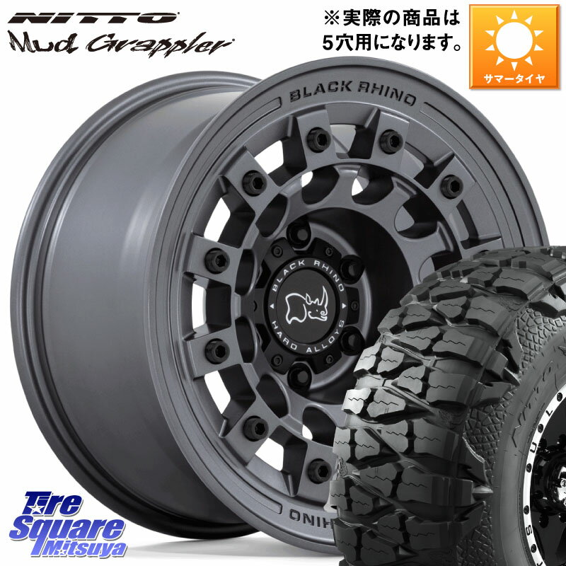 BLACK RHINO FUJI フジ マッドガンメタ ホイール 17インチ※インセット-12 17 X 9.0J +0 5穴 127 NITTO ニットー Mud Grappler マッドグラップラー サマータイヤ 35X12.5R17 35X/12.50R17 クライスラー ジープ ラングラー JK系 クライスラー ジープ ラングラー JL系