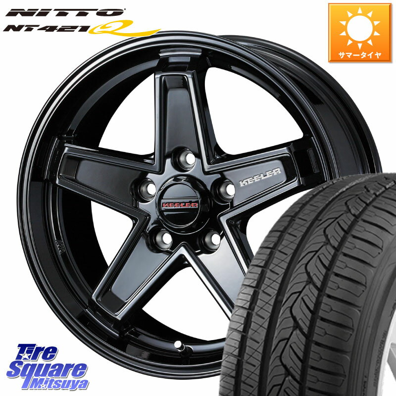 WEDS KEELER TACTICS ブラック ホイール 4本 17インチ 17 X 7.0J +38 5穴 114.3 NITTO ニットー NT421Q サマータイヤ 225/55R17