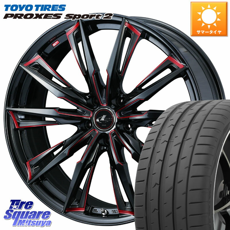 WEDS LEONIS レオニス GX RED ウェッズ ホイール 19インチ 19 X 7.5J +48 5穴 114.3 TOYOTIRES トーヨー PROXES Sport2 プロクセススポーツ2 サマータイヤ 235/50R19 CX-5 アウトバック