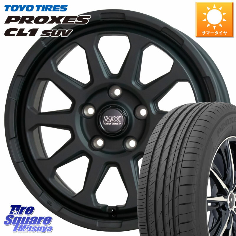 HotStuff マッドクロス レンジャー ブラック 5H ホイール 17インチ 17 X 7.0J +45 5穴 114.3 TOYOTIRES トーヨー プロクセス CL1 SUV PROXES サマータイヤ 195/60R17 プリウス