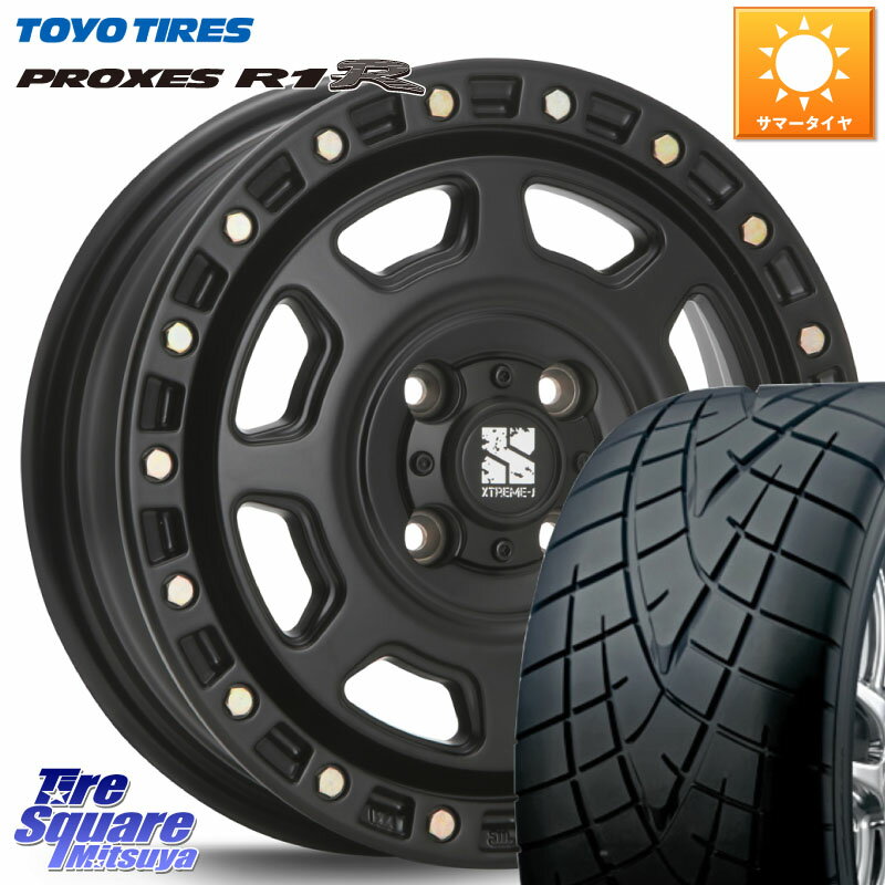 MLJ XJ07 XTREME-J 4H BK エクストリームJ 15インチ 15 X 4.5J +43 4穴 100 TOYOTIRES トーヨー プロクセス R1R PROXES サマータイヤ 165/50R15