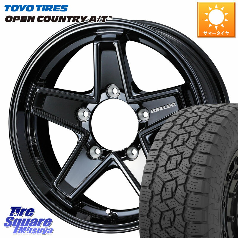 WEDS KEELER TACTICS ブラック ホイール 4本 15インチ 15 X 6.0J +0 5穴 139.7 TOYOTIRES オープンカントリー AT3 OPEN COUNTRY A/T3 215/75R15 シエラ