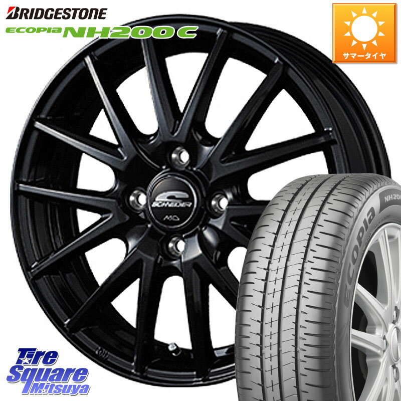 MANARAY MID SCHNEIDER SQ27 ブラック ホイール 15インチ 15 X 5.5J +50 4穴 100 ブリヂストン ECOPIA NH200C エコピア サマータイヤ 175/65R15 GR・GS系フィット