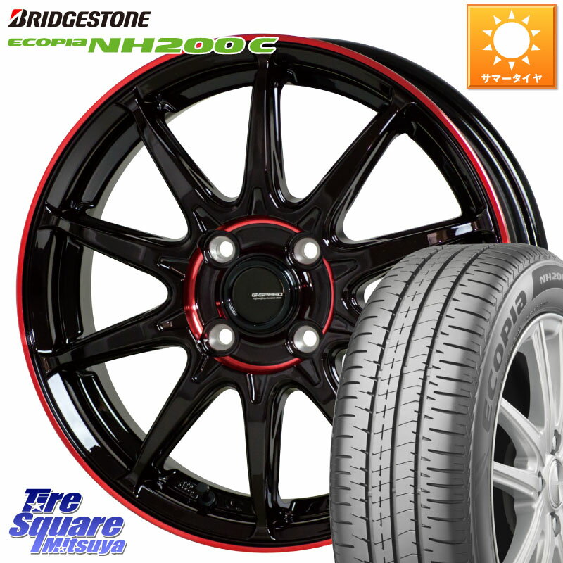 HotStuff 軽量設計 G.SPEED P-05R P05R RED ホイール 15インチ 15 X 5.5J +38 4穴 100 ブリヂストン ECOPIA NH200C エコピア サマータイヤ 185/55R15 700系パッソ