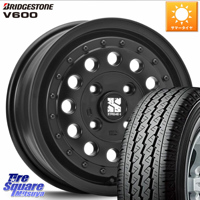 MLJ XTREME-J エクストリーム RUGGED 14インチ 14 X 5.0J(JWL-T) +35 4穴 100 ブリヂストン V600 サマータイヤ 165/80R14 97*95 サクシード ADバン