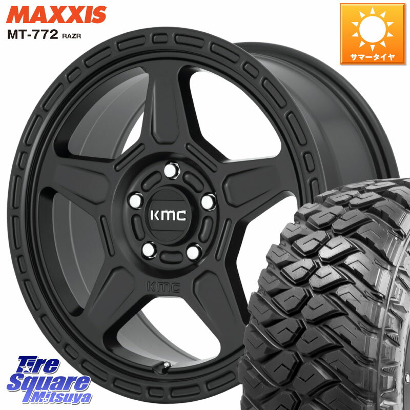 KMC KM721 ALPINE ブラック ホイール 17インチ 専用Nut別売 17 X 8.0J +38 5穴 127 MAXXIS マキシス MT-772 RAZR 265/70R17 クライスラー ジープ ラングラー JK系 クライスラー ジープ ラングラー JL系