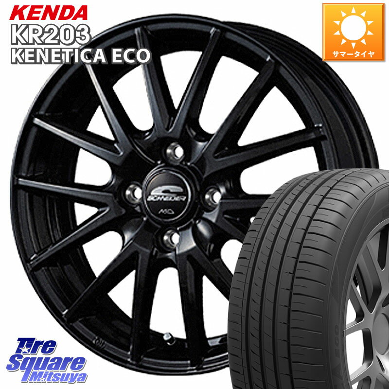 MANARAY MID SCHNEIDER SQ27 ブラック ホイール 13インチ 13 X 4.0J +43 4穴 100 KENDA ケンダ KENETICA ECO KR203 サマータイヤ 155/65R13 ゼスト