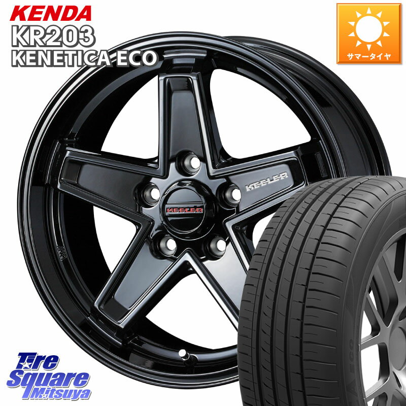 WEDS KEELER TACTICS ブラック ホイール 4本 16インチ 16 X 7.0J +38 5穴 114.3 KENDA ケンダ KENETICA ECO KR203 サマータイヤ 205/55R16 ヤリス リーフ