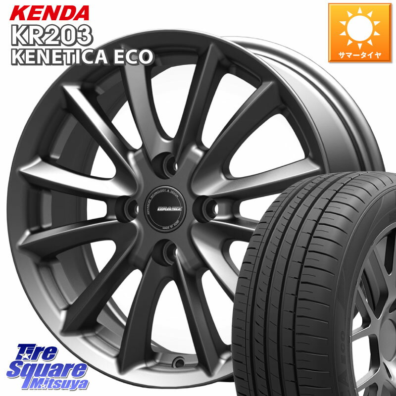 KOSEI クレイシズVS6 QRA300Gホイール 13 X 4.0J +45 4穴 100 KENDA ケンダ KENETICA ECO KR203 サマータイヤ 155/80R13