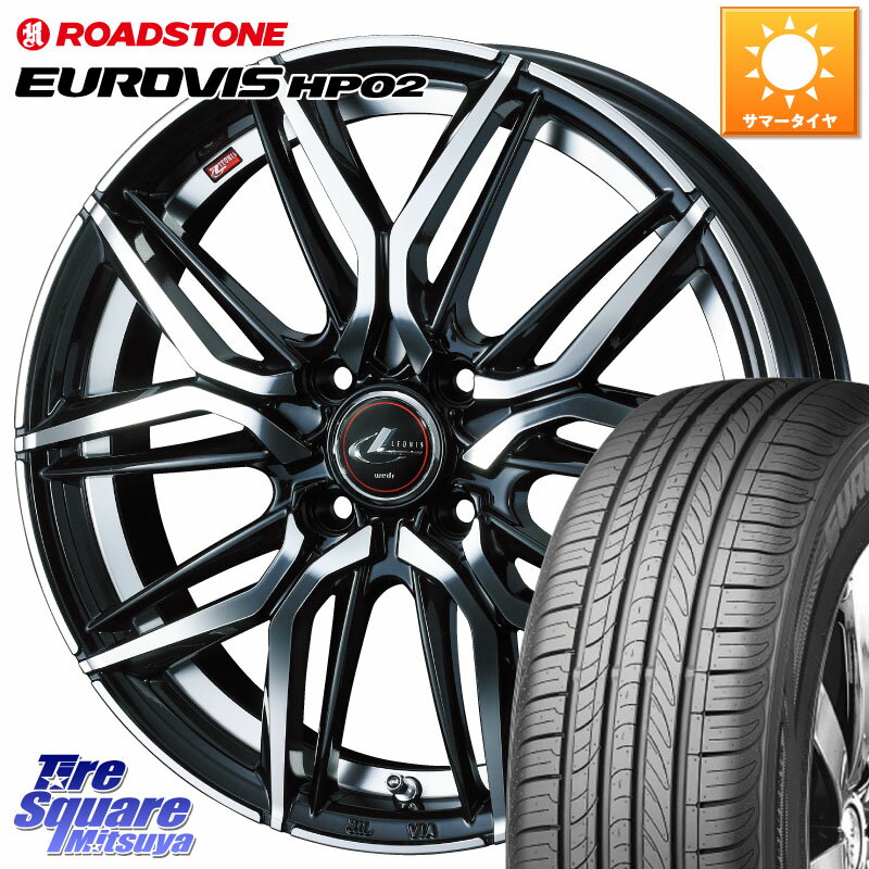 WEDS 40775 レオニス LEONIS LM 15インチ 15 X 5.5J +43 4穴 100 ROADSTONE ロードストーン EUROVIS HP02 サマータイヤ 185/55R15 フィット ノート サクシード