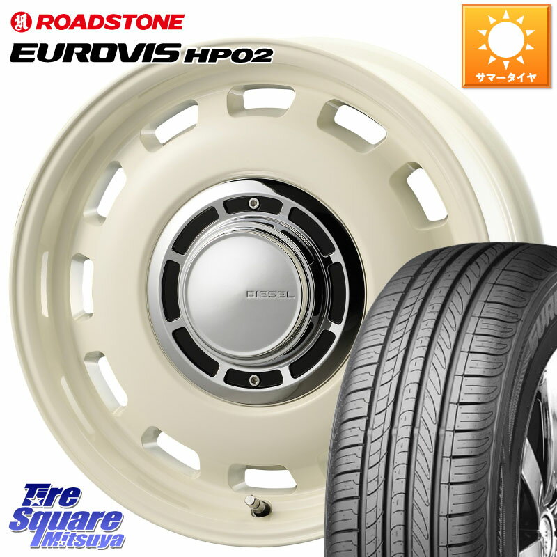 コスミック クロスブラッド DIESEL ホワイト 15インチ 15 X 6.0J +42 4穴 100 ROADSTONE ロードストーン EUROVIS HP02 サマータイヤ 185/55R15 ノート サクシード