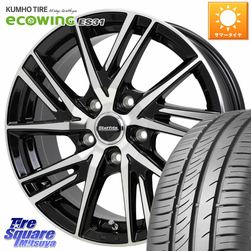 HotStuff ラフィット LW06-2 LW-06-2 ホイール 15インチ 15 X 6.0J +43 5穴 100 KUMHO ecoWING ES31 エコウィング サマータイヤ 195/65R15 プリウス カローラスポーツ XV