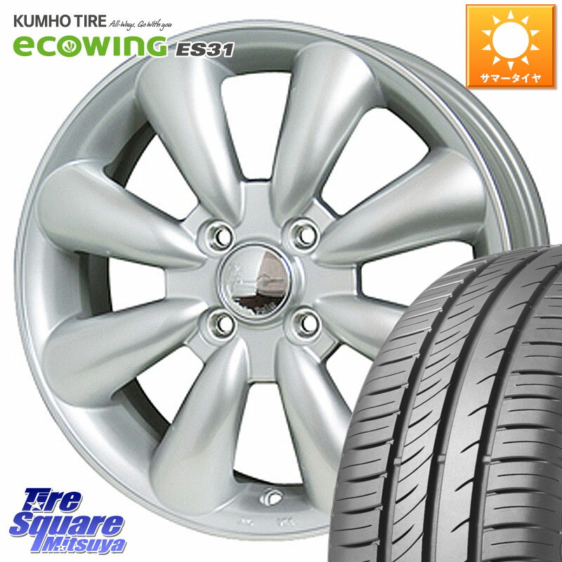 HotStuff ララパーム KC-8 lala Palm KC8 SIL ホイール 13インチ 13 X 4.0J +43 4穴 100 KUMHO ecoWING ES31 エコウィング サマータイヤ 145/80R13