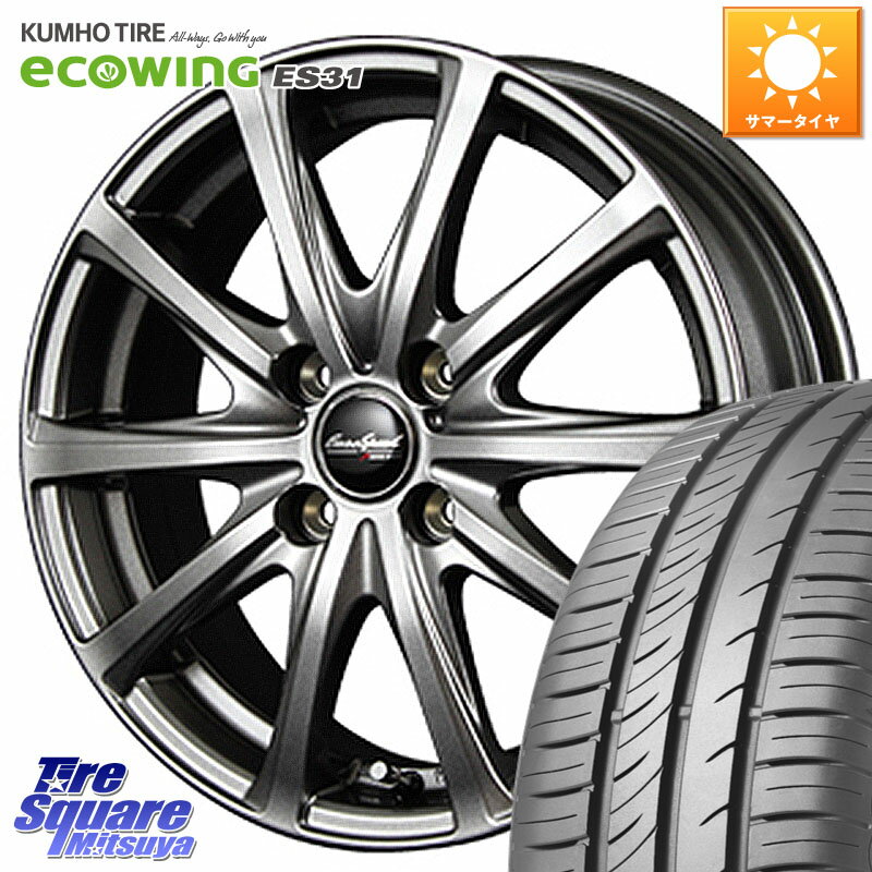 MANARAY MID EuroSpeed ユーロスピード V25 ホイール 14インチ 14 X 5.5J +45 4穴 100 KUMHO ecoWING ES31 エコウィング サマータイヤ 175/65R14 フィット