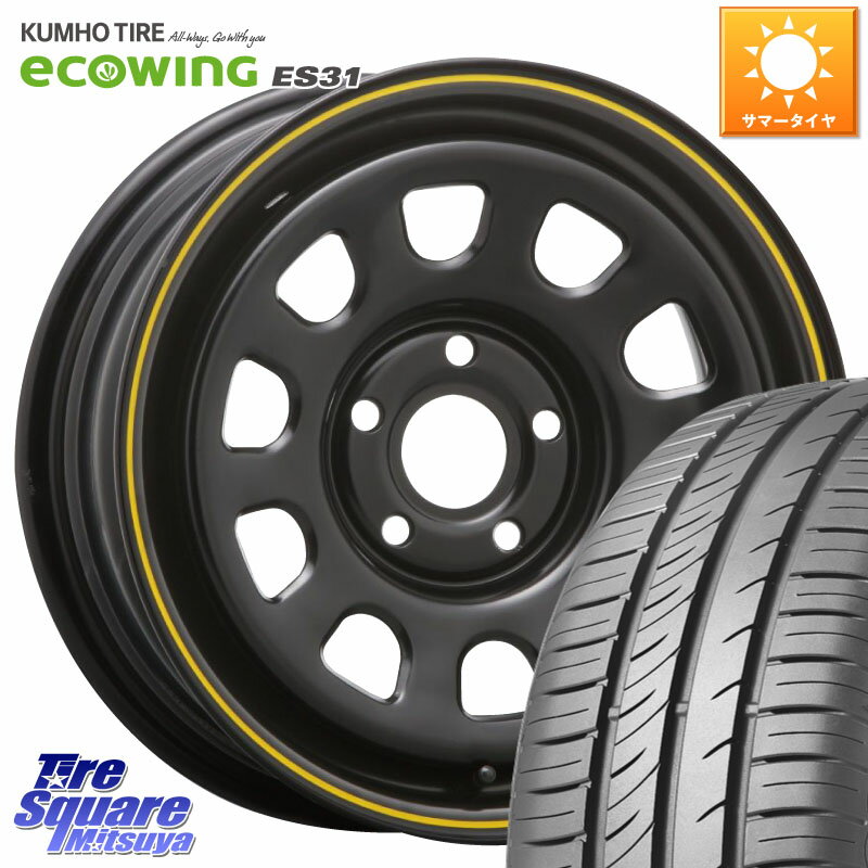 MLJ デイトナ SS DAYTONA YE ホイール 15インチ カングー 15 X 6.0J(RENAUT KANGOO KW) +30 5穴 108 KUMHO ecoWING ES31 エコウィング サマータイヤ 195/65R15 ルノー カングー2 KW系 ルノー カングービボップ KW系