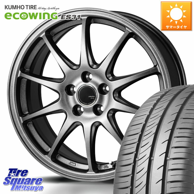 Japan三陽 ZACK JP202 ホイール 4本 15インチ 15 X 6.0J +43 5穴 114.3 KUMHO ecoWING ES31 エコウィング サマータイヤ 195/65R15