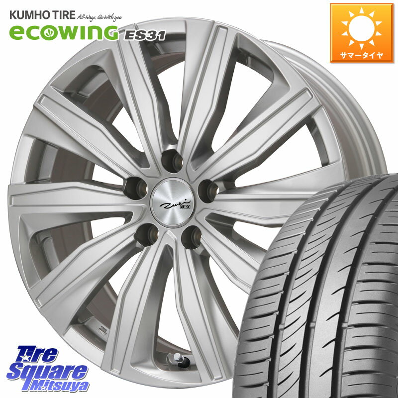 KYOHO EURO ZWEI ツヴァイ FK-10 シルバー 15 X 6.0J(AUDI A1 GBD) +38 5穴 100 KUMHO ecoWING ES31 エコウィング サマータイヤ 185/65R15 アウディA1