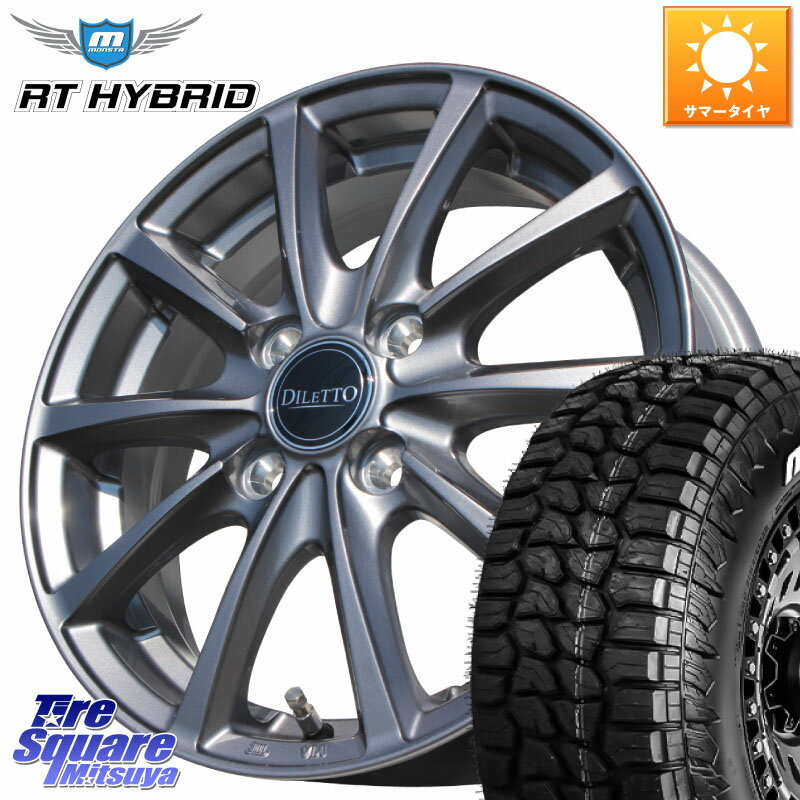 コスミック DILETTO M10 ディレット ホイール 14インチ 14 X 5.0J +39 4穴 100 MONSTA TIRE RT HYBRID RT R/T ハイブリット ホワイトレター 165/65R14 ルーミー