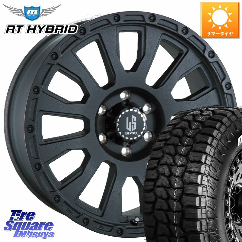 阿部商会 LA STRADA AVENTURA アヴェンチュラ BK 20インチ 20 X 8.5J +22 6穴 139.7 MONSTA TIRE RT HYBRID RT R/T ハイブリット ホワイトレター 265/50R20 ランクル プラド