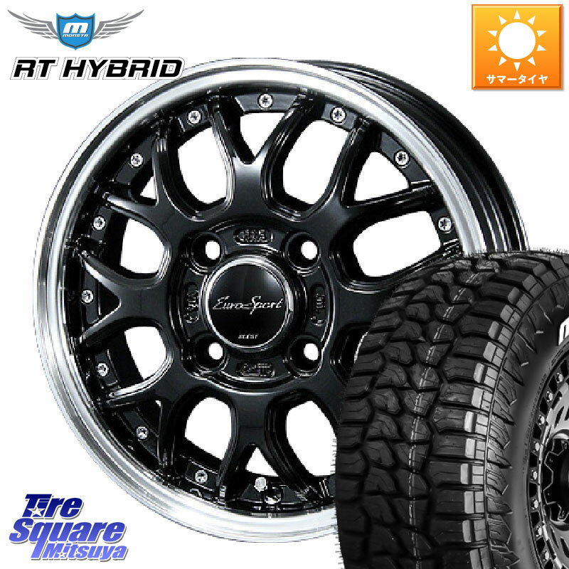 BLEST Eurosport Type815 ホイール 14インチ 14 X 4.5J +45 4穴 100 MONSTA TIRE RT HYBRID RT R/T ハイブリット ホワイトレター 165/65R14 ハスラー ソリオ デリカミニ