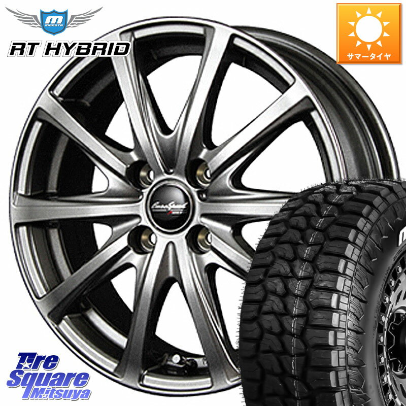 MANARAY MID EuroSpeed ユーロスピード V25 ホイール 14インチ 14 X 5.5J +45 4穴 100 MONSTA TIRE RT HYBRID RT R/T ハイブリット ホワイトレター 165/65R14 ルーミー