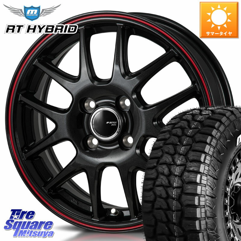 MONZA JP STYLE Jefa ジェファ 14インチ 14 X 5.5J +40 4穴 100 MONSTA TIRE RT HYBRID RT R/T ハイブリット ホワイトレター 165/65R14 ルーミー