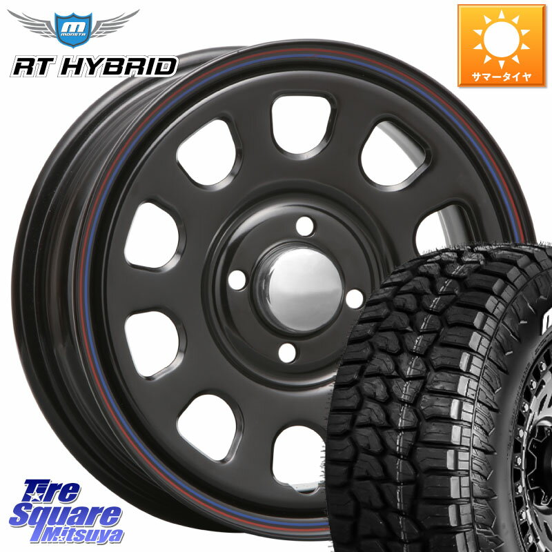 MLJ デイトナ SS DAYTONA SS BK 4H 14インチ 14 X 5.0J +42 4穴 100 MONSTA TIRE RT HYBRID RT R/T ハイブリット ホワイトレター 165/65R14 ハスラー デリカミニ