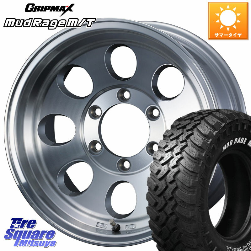 WEDS JIMLINE TYPE2 POL ※インセット-28 16インチ 16 X 8.0J +0 6穴 139.7 GRIPMAX MUD Rage MT M/T アウトラインホワイトレター 285/75R16