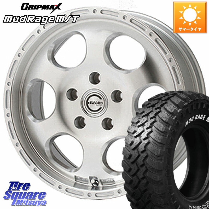 MEIWA Blood Stock One Piece ホイール 17インチ 17 X 8.0J +35 5穴 127 GRIPMAX MUD Rage MT M/T アウトラインホワイトレター 285/70R17 ジープ ラングラー JK JL