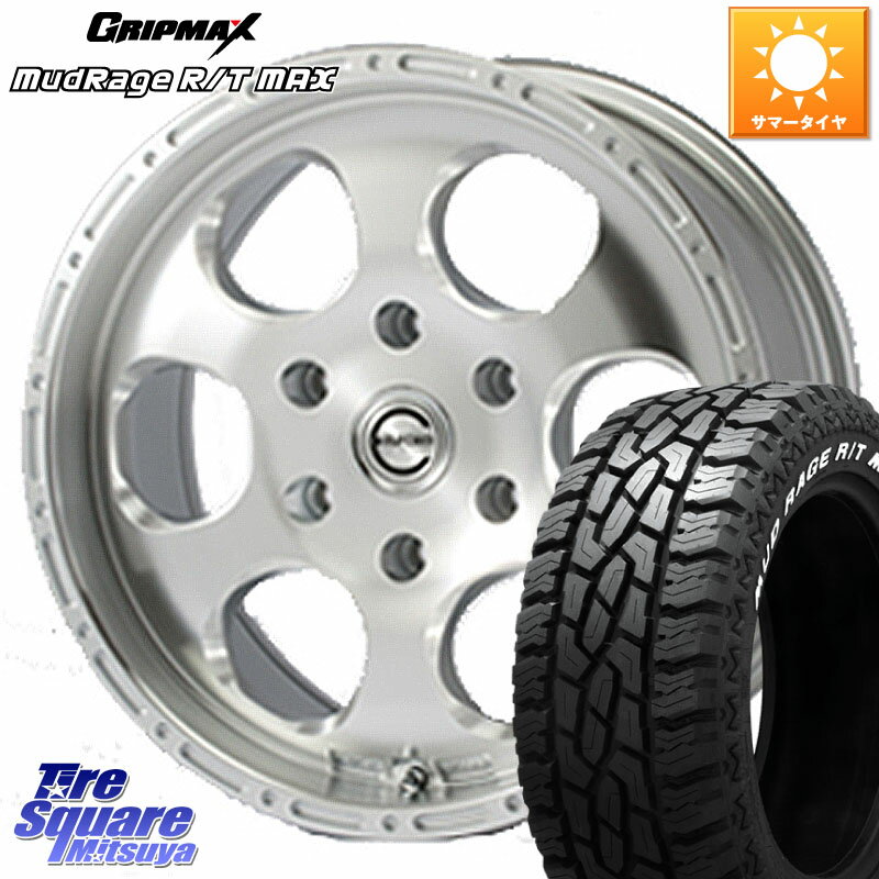 MEIWA Blood Stock One Piece ホイール 17インチ 17 X 8.0J +30 6穴 139.7 GRIPMAX MUD Rage RT R/T MAX ホワイトレター 265/70R17 トライトン