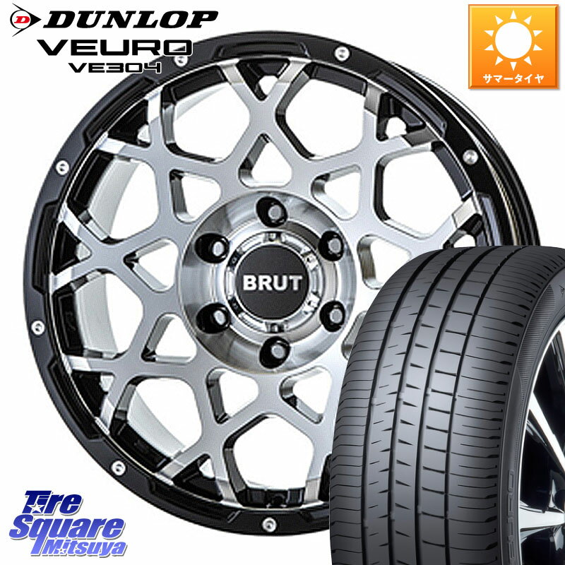 BRUT ブルート BR-55 BR55 ホイール 16インチ 16 X 6.5J(US) +35 5穴 110 DUNLOP ダンロップ VEURO VE304 サマータイヤ 215/65R16