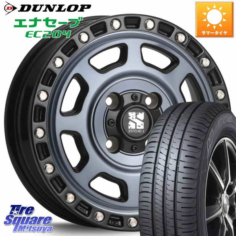 MLJ XJ07 XTREME-J 4H IND エクストリームJ 13インチ 13 X 4.0J +43 4穴 100 DUNLOP ダンロップ エナセーブ EC204 ENASAVE サマータイヤ 155/70R13