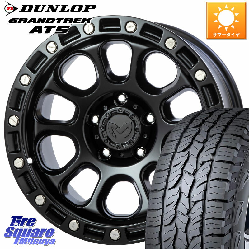 MKW M204 ブラックキャット 16インチ 16 X 7.0J +35 5穴 114.3 DUNLOP ダンロップ グラントレック AT5 アウトラインホワイトレター サマータイヤ 235/70R16