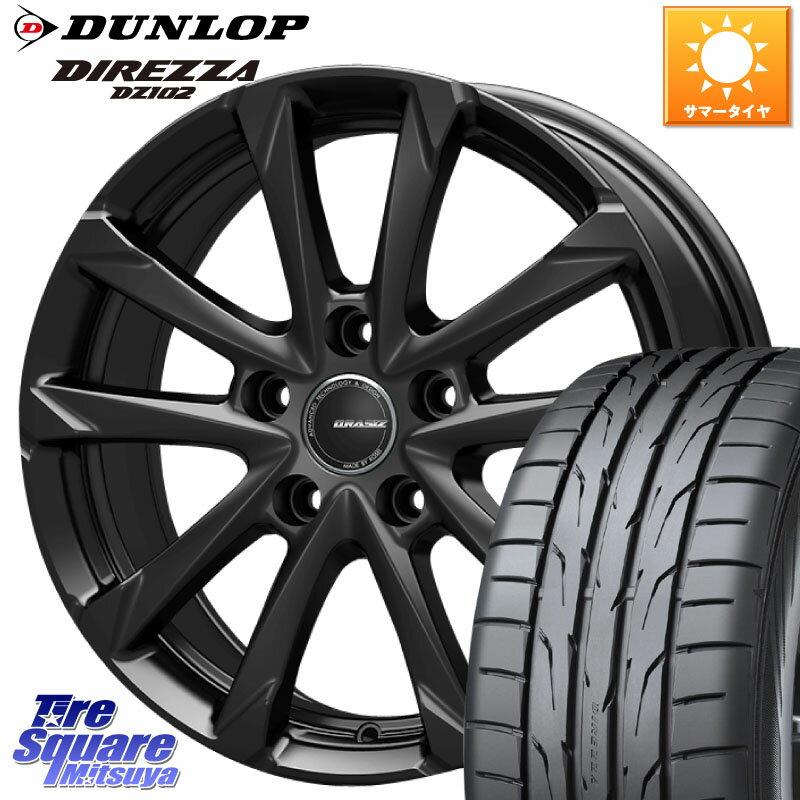 KOSEI QGC723B QRASIZ GC36F クレイシズ ホイール 17インチ 17 X 7.0J +53 5穴 114.3 DUNLOP ダンロップ ディレッツァ DZ102 DIREZZA サマータイヤ 205/45R17 フリード ロードスター