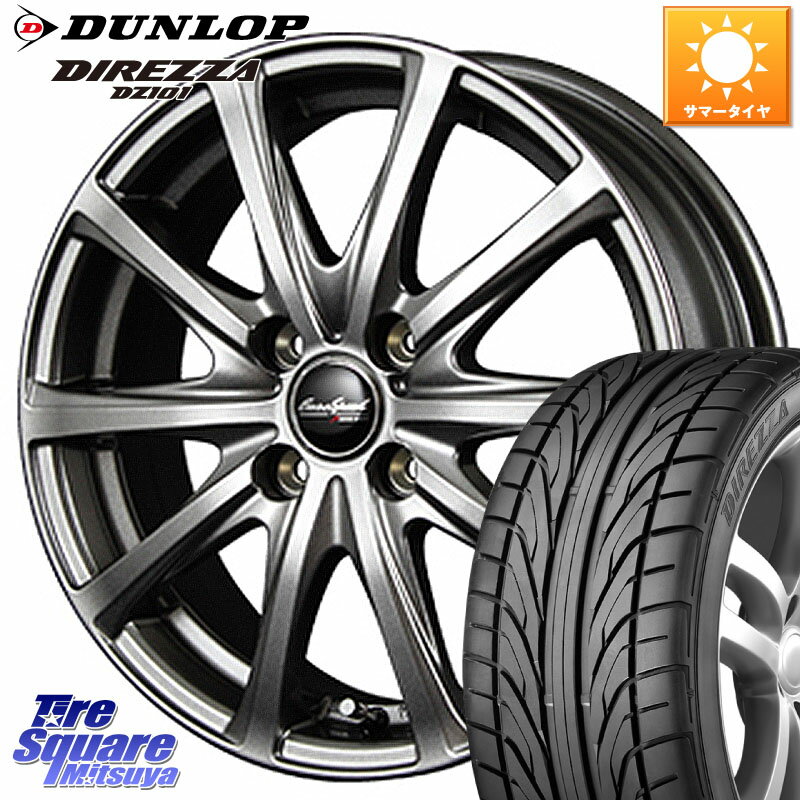 MANARAY MID EuroSpeed ユーロスピード V25 ホイール 15インチ 15 X 5.5J +40 4穴 100 DUNLOP ダンロップ DIREZZA DZ101 ディレッツァ サマータイヤ 185/55R15 ノート サクシード