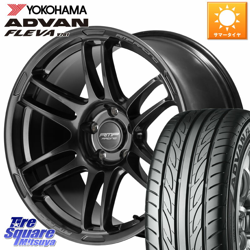 MANARAY MID RMP RACING R26 TITAN ホイール 18インチ 18 X 8.0J +45 5穴 100 YOKOHAMA R0395 ヨコハマ ADVAN FLEVA V701 215/40R18 86