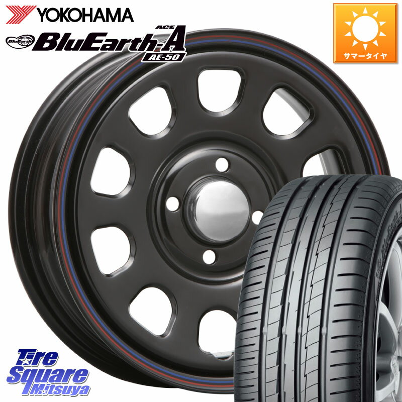 MLJ デイトナ SS DAYTONA SS BK 4H 14インチ 14 X 5.0J +42 4穴 100 YOKOHAMA R3927 ヨコハマ BluEarth-A AE50 165/70R14 ハスラー