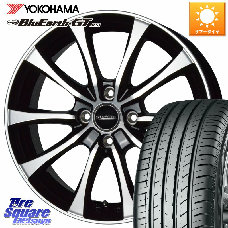 HotStuff Laffite LE-07 ラフィット LE07 ホイール 16インチ 16 X 6.0J +45 4穴 100 YOKOHAMA R4575 ヨコハマ BluEarth-GT AE51 205/55R16 アクア オーラ