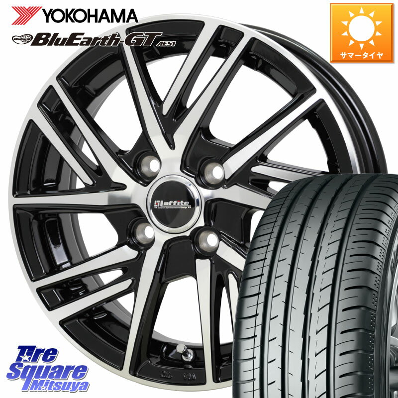 HotStuff ラフィット LW06-2 LW-06-2 ホイール 15インチ 15 X 5.5J +43 4穴 100 YOKOHAMA R4604 ヨコハマ BluEarth-GT AE51 195/60R15 アクア