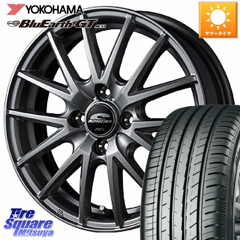 MANARAY MID SCHNEIDER SQ27 ホイール 15インチ 15 X 5.5J +50 4穴 100 YOKOHAMA R6957 ヨコハマ BluEarth-GT AE51 175/60R15 マーチ